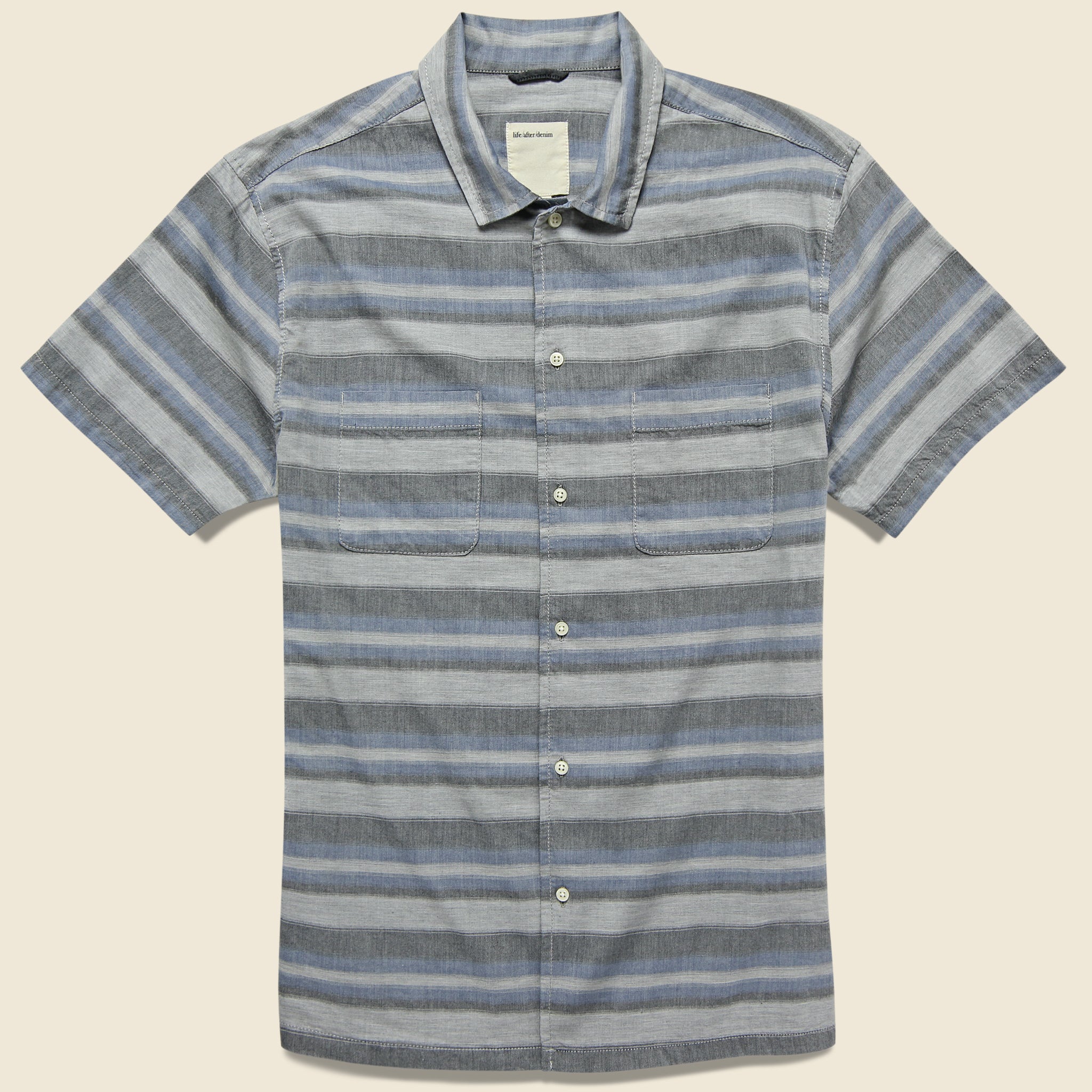 Poncho Shirt - Blue Agave - Life After Denim - STAG Provisions - Tops - S/S Woven - Stripe