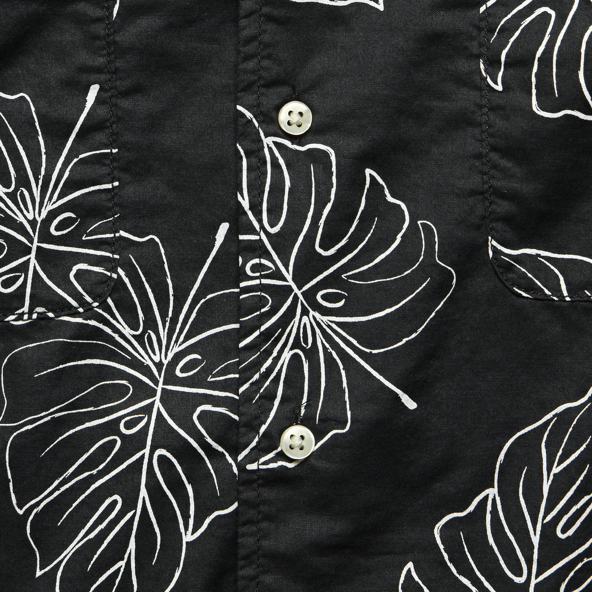 Monstera Leaf Shirt - Black - Life After Denim - STAG Provisions - Tops - S/S Woven - Floral