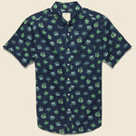 Rainforest Seersucker Shirt - Ocean Blue - Life After Denim - STAG Provisions - Tops - S/S Woven - Floral