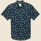 Rainforest Seersucker Shirt - Ocean Blue - Life After Denim - STAG Provisions - Tops - S/S Woven - Floral