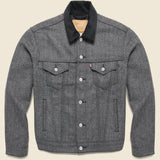Vintage Fit Herringbone Trucker Jacket - Grey - Levis Premium - STAG Provisions - Outerwear - Coat / Jacket