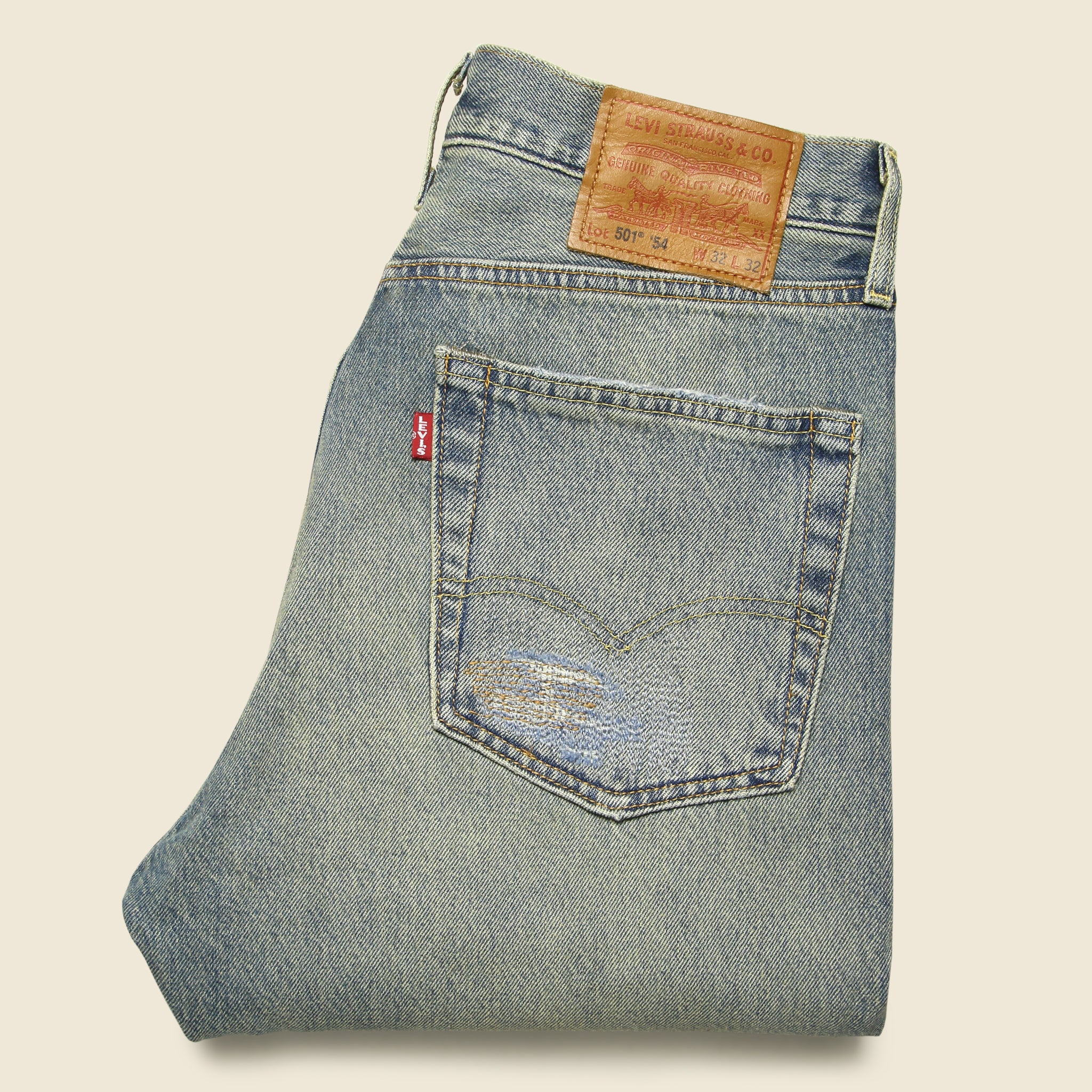 501 '54 Destructed Jean - Light Indigo - Levis Premium - STAG Provisions - Pants - Denim