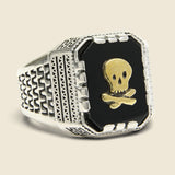 Skull Aztec Ring - Silver/Brass/Onyx - LHN Jewelry - STAG Provisions - Accessories - Rings
