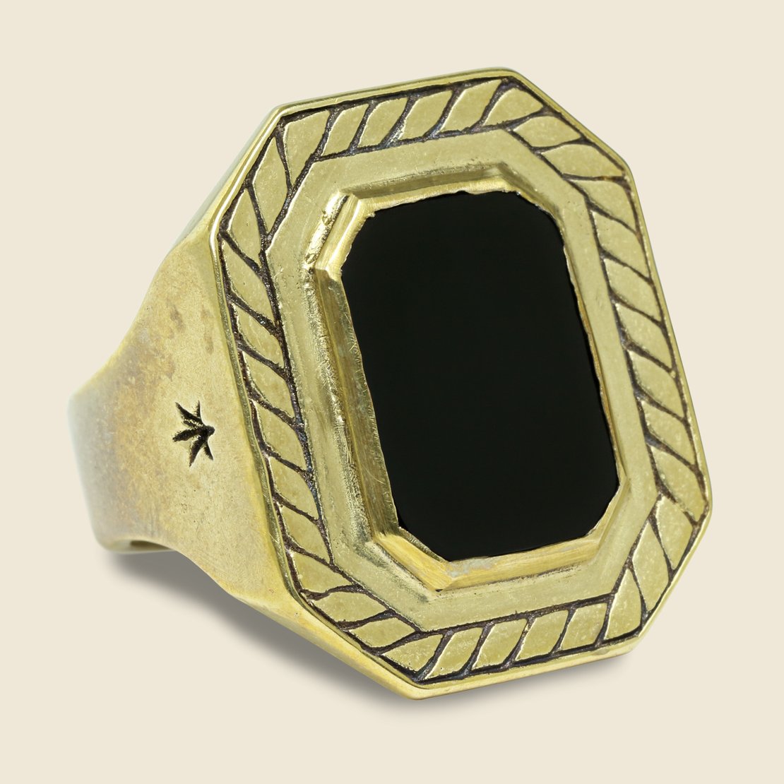 40 Knots Ring - Brass/Onyx - LHN Jewelry - STAG Provisions - Accessories - Rings