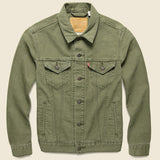 Canvas Trucker Jacket - Olive Night - Levis Premium - STAG Provisions - Outerwear - Coat / Jacket