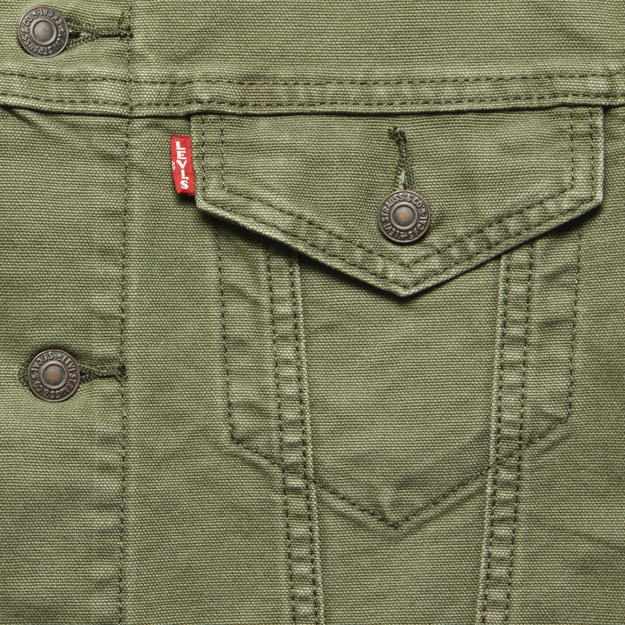 Canvas Trucker Jacket - Olive Night - Levis Premium - STAG Provisions - Outerwear - Coat / Jacket