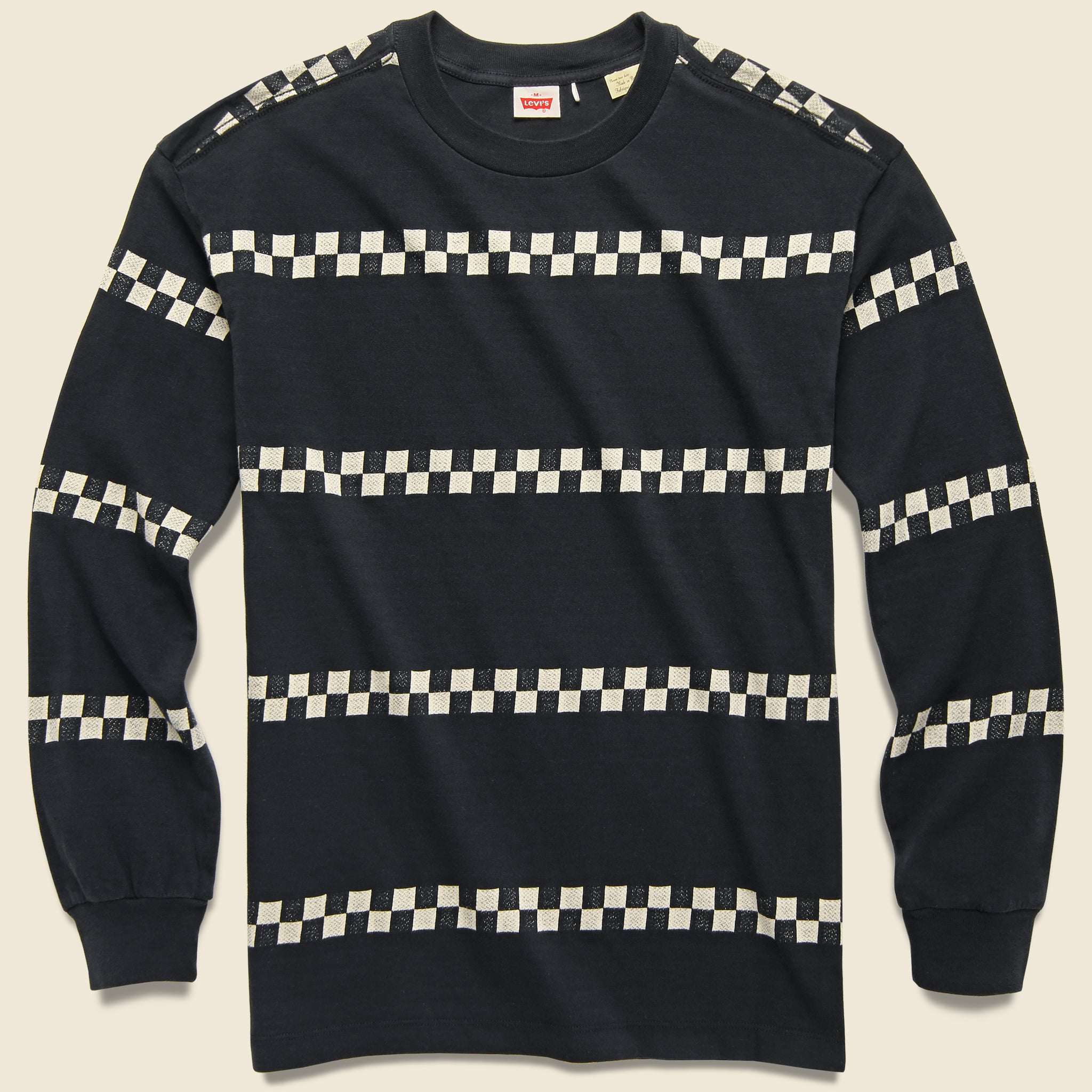 1980s Tee - Black Checker - Levis Vintage Clothing - STAG Provisions - Tops - L/S Knit