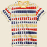 1960s Casual Stripe Tee - Red Block Jacquard - Levis Vintage Clothing - STAG Provisions - Tops - S/S Tee
