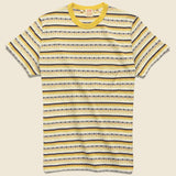 1960s Casual Stripe Tee - Custard Stripe Jacquard - Levis Vintage Clothing - STAG Provisions - Tops - S/S Tee