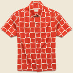 1950s Atomic Square Print Shirt - Red - Levis Vintage Clothing - STAG Provisions - Tops - S/S Woven - Other Pattern