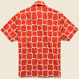 1950s Atomic Square Print Shirt - Red - Levis Vintage Clothing - STAG Provisions - Tops - S/S Woven - Other Pattern