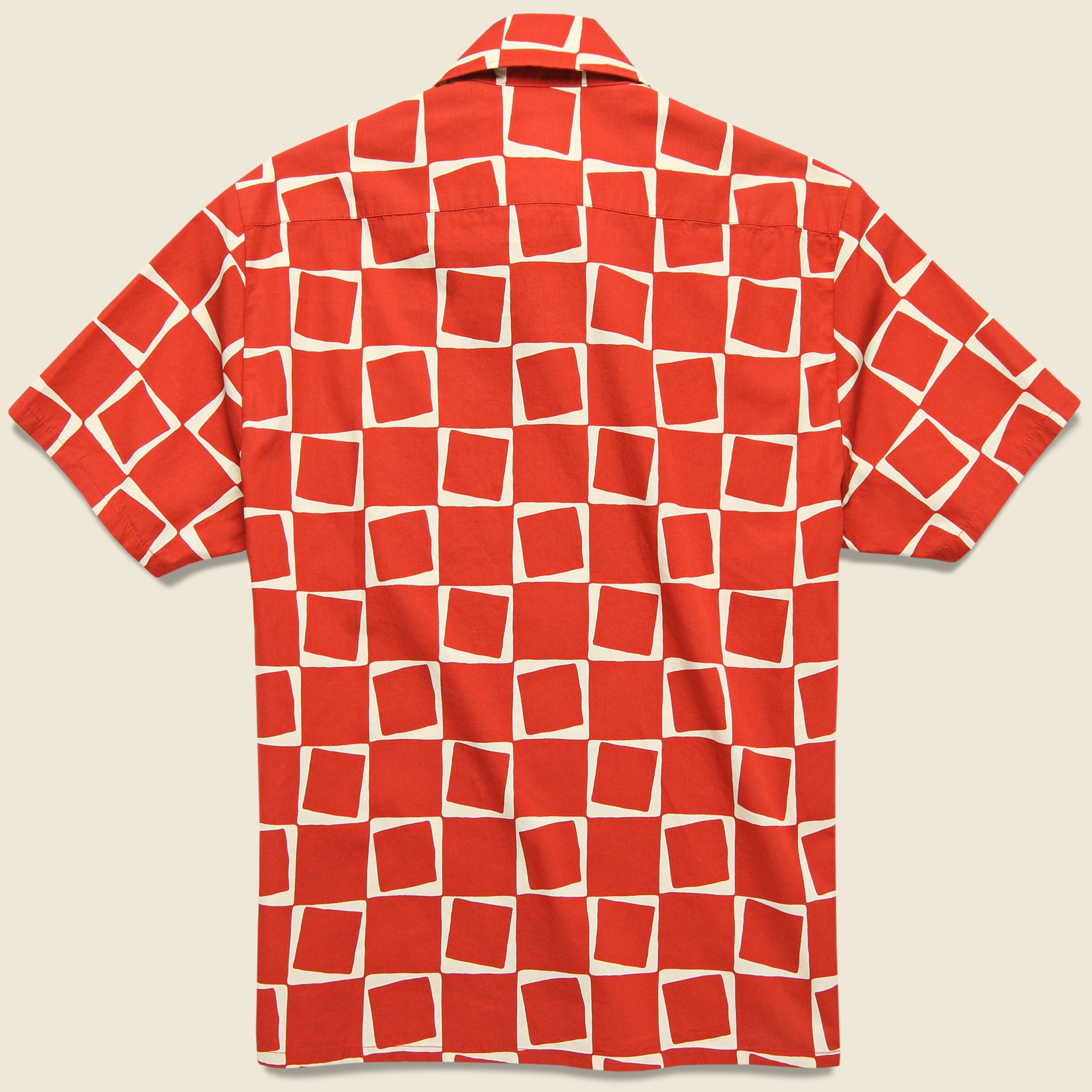1950s Atomic Square Print Shirt - Red - Levis Vintage Clothing - STAG Provisions - Tops - S/S Woven - Other Pattern