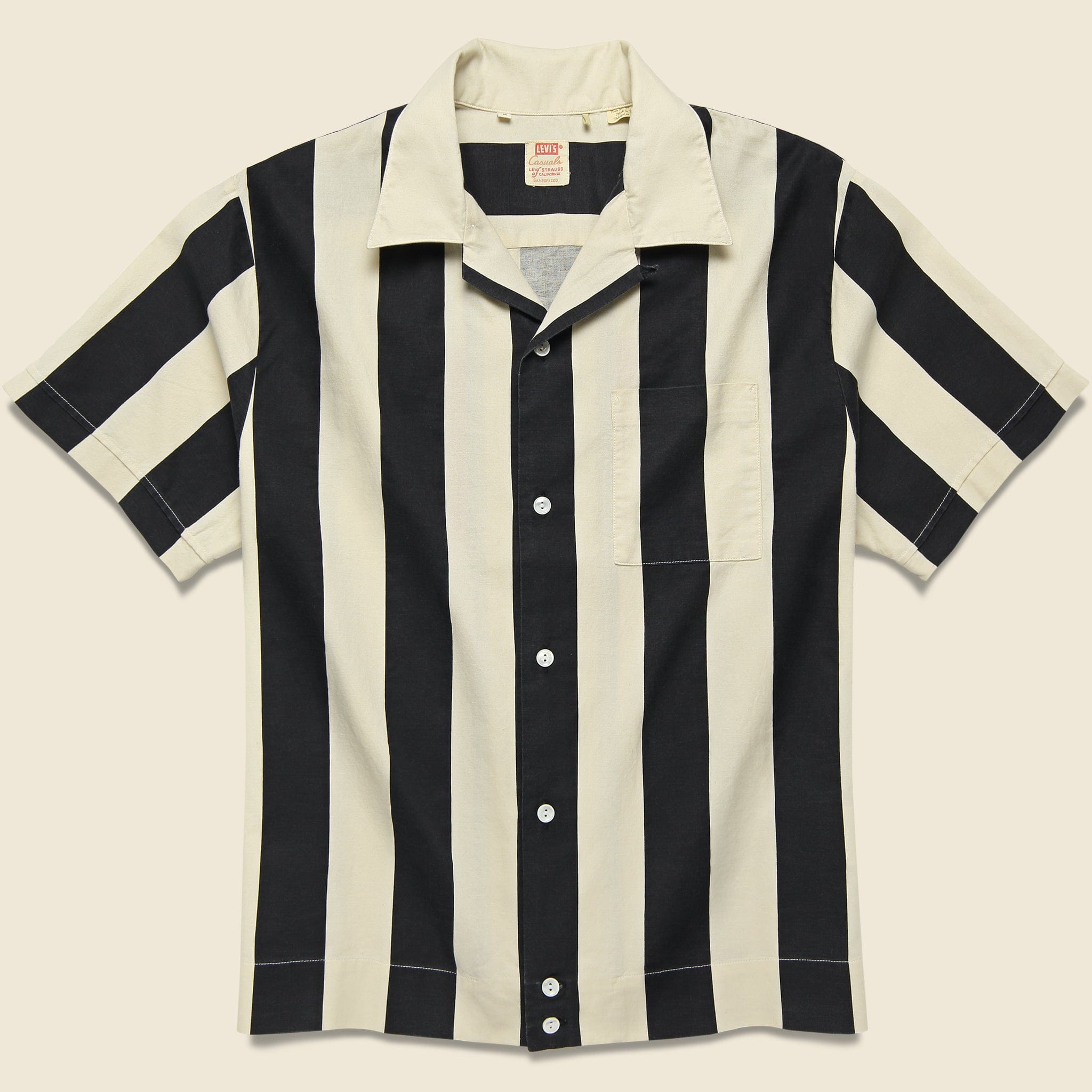 Soapbox Flag Shirt - Black/White - Levis Vintage Clothing - STAG Provisions - Tops - S/S Woven - Stripe