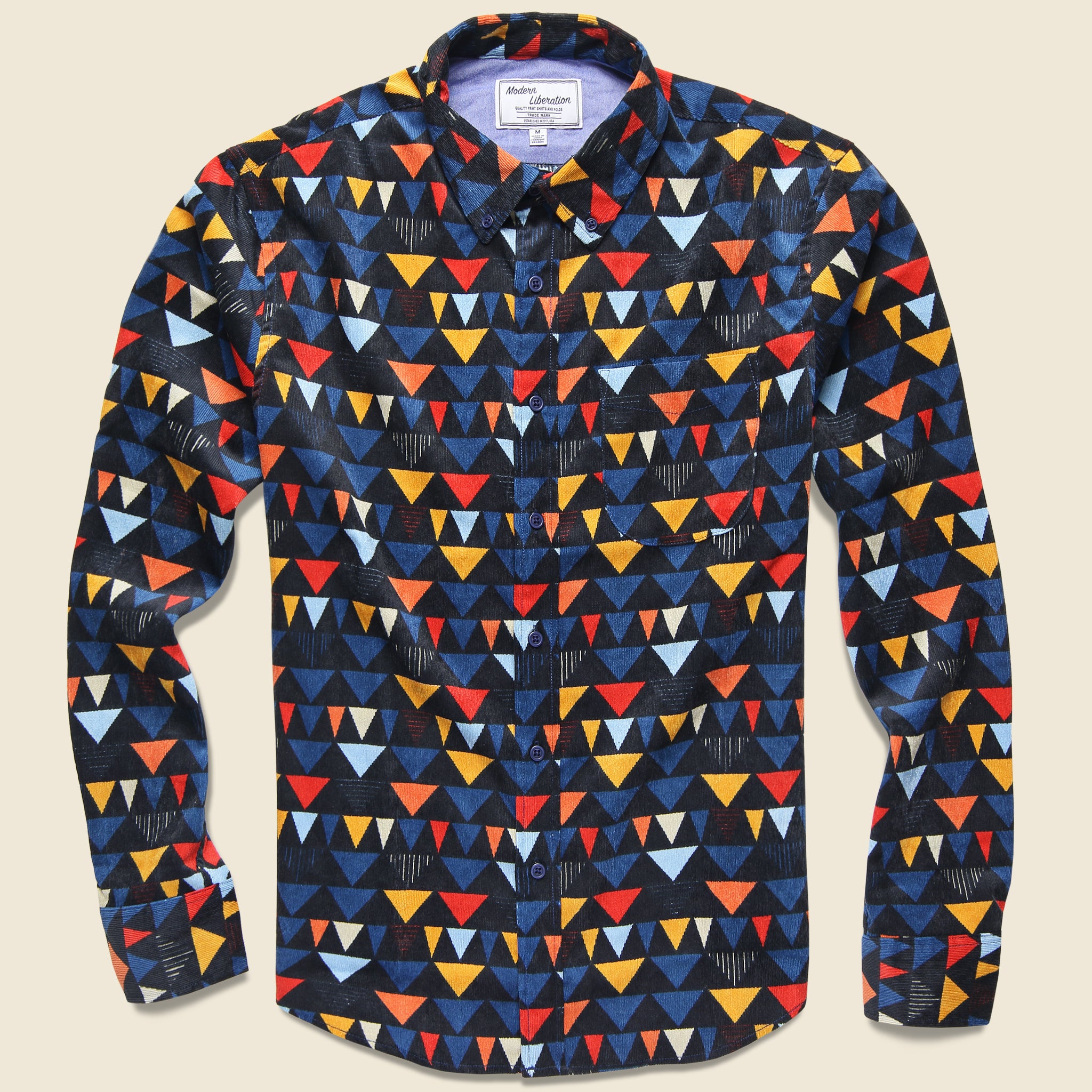 Color Triangle Cord Shirt - Black - Modern Liberation - STAG Provisions - Tops - L/S Woven - Other Pattern