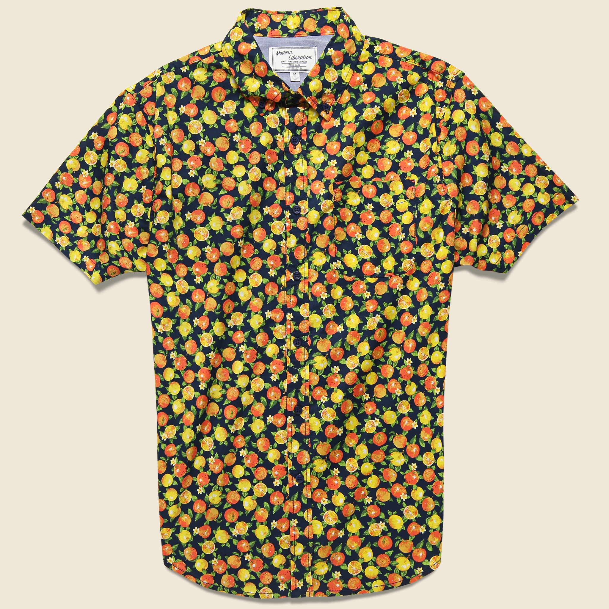 Orange Shirt - Navy - Modern Liberation - STAG Provisions - Tops - S/S Woven - Other Pattern