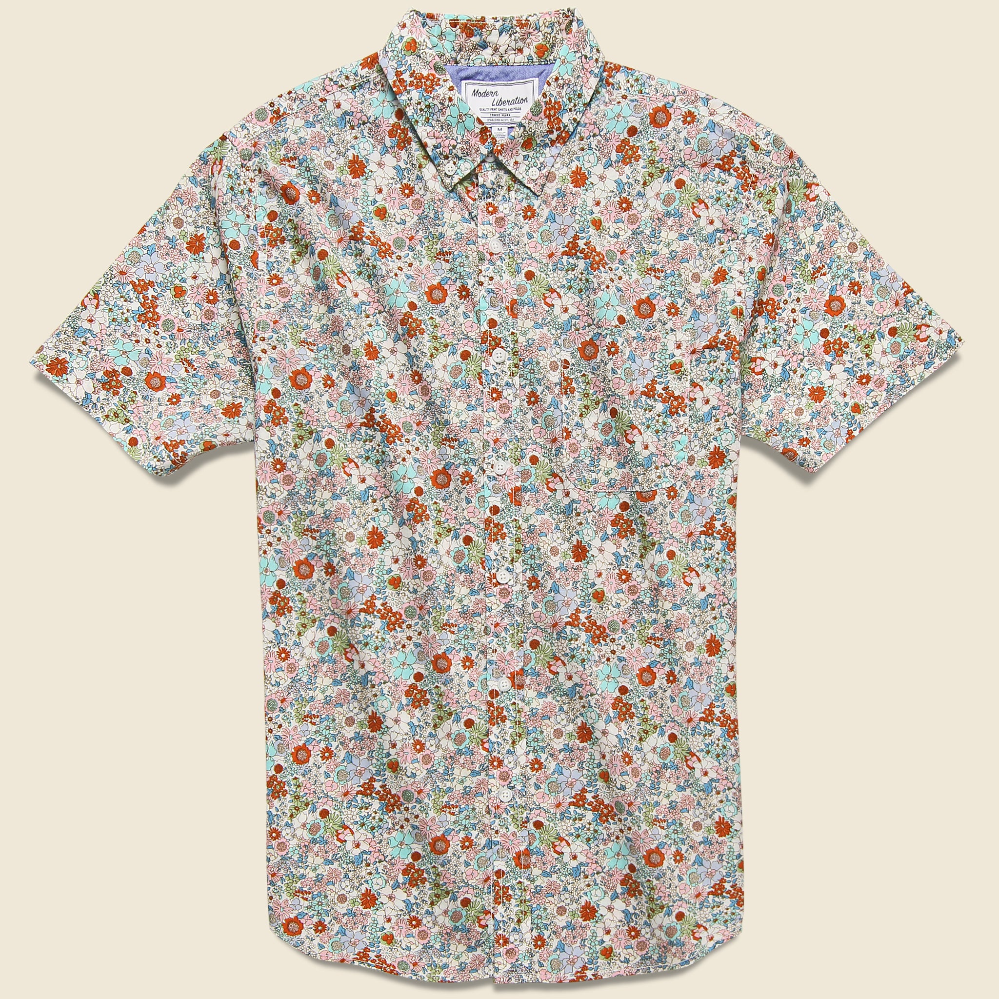 Multi Color Floral Shirt - Pink - Modern Liberation - STAG Provisions - Tops - S/S Woven - Floral