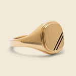 Square Step Ring - Black Enamel/Gold Vermeil - Miansai - STAG Provisions - Accessories - Rings