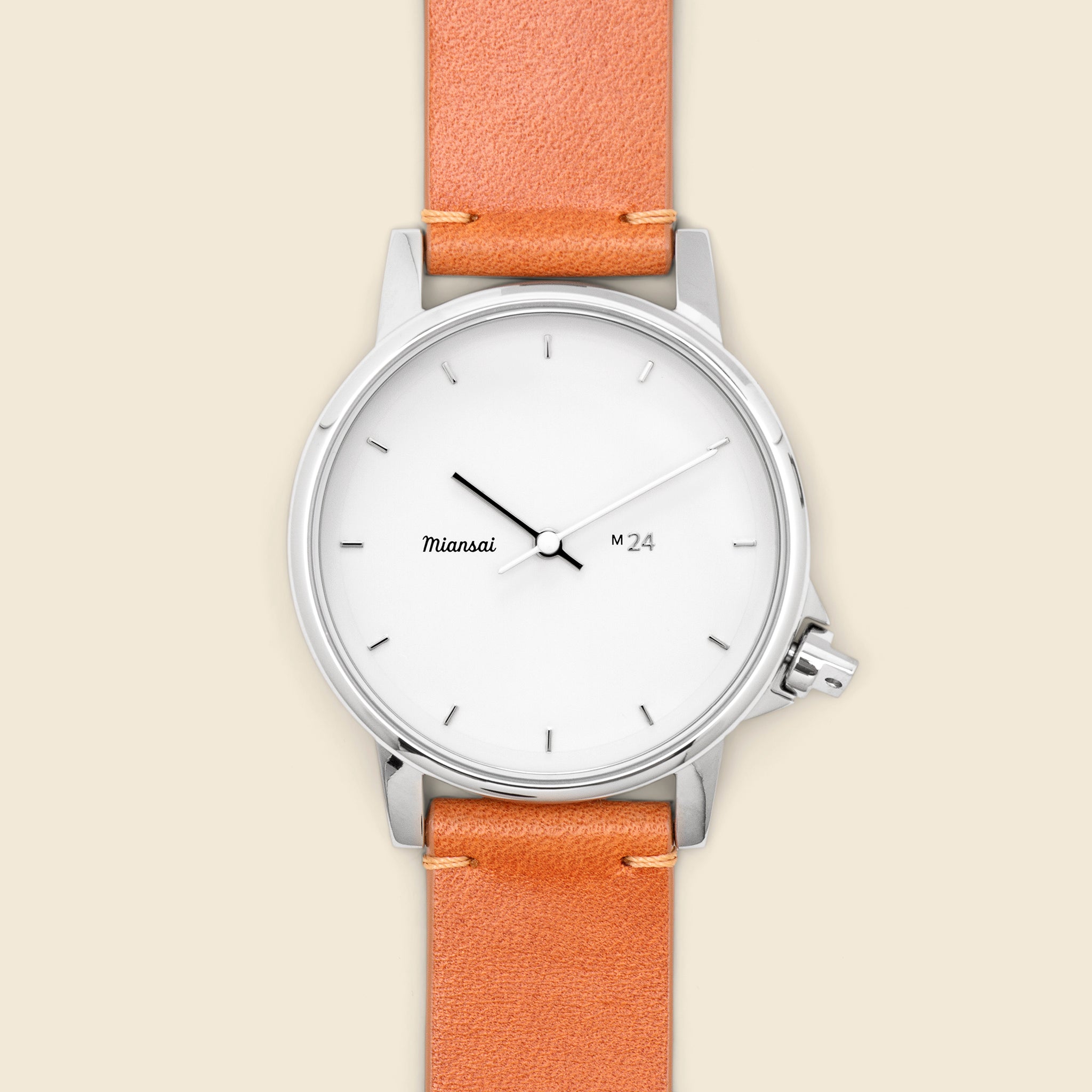 M24 Japanese Watch 39mm - Silver/White/Tan Leather - Miansai - STAG Provisions - Accessories - Watches