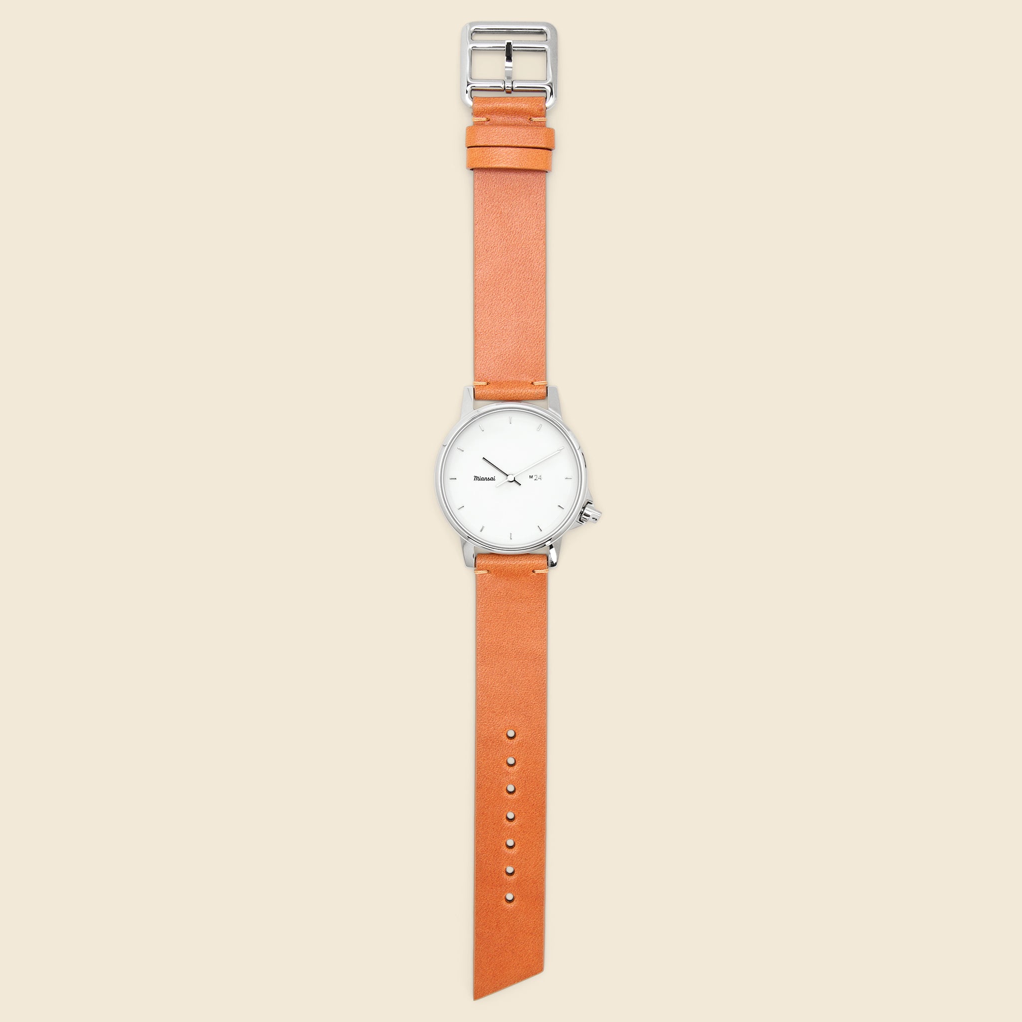 M24 Japanese Watch 39mm - Silver/White/Tan Leather - Miansai - STAG Provisions - Accessories - Watches