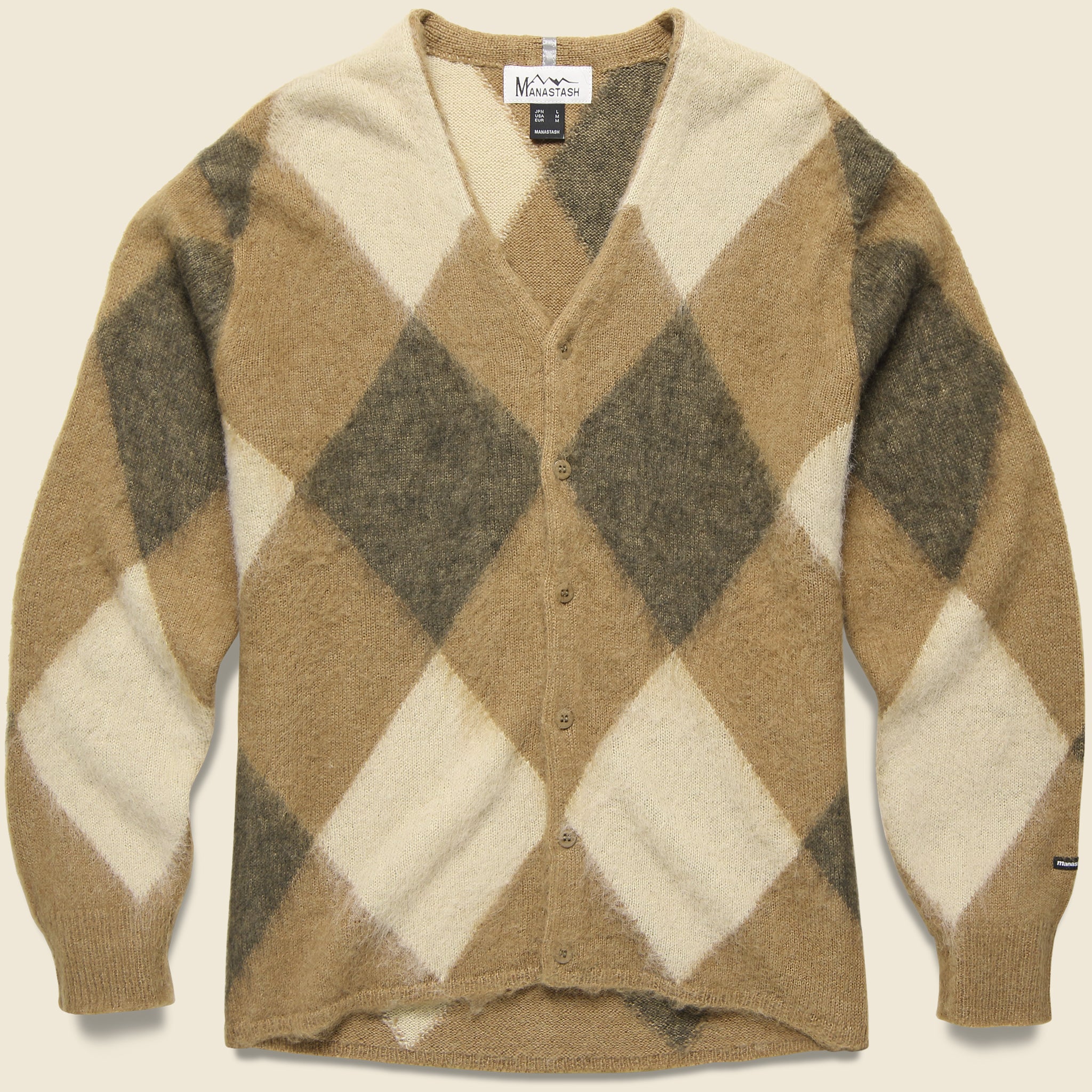 Aberdeen Kurtigan Sweater - Beige Argyle - Manastash - STAG Provisions - Tops - Sweater