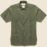 Vancloth Poplin Guayabera Shirt - Olive - Monitaly - STAG Provisions - Tops - S/S Woven - Solid