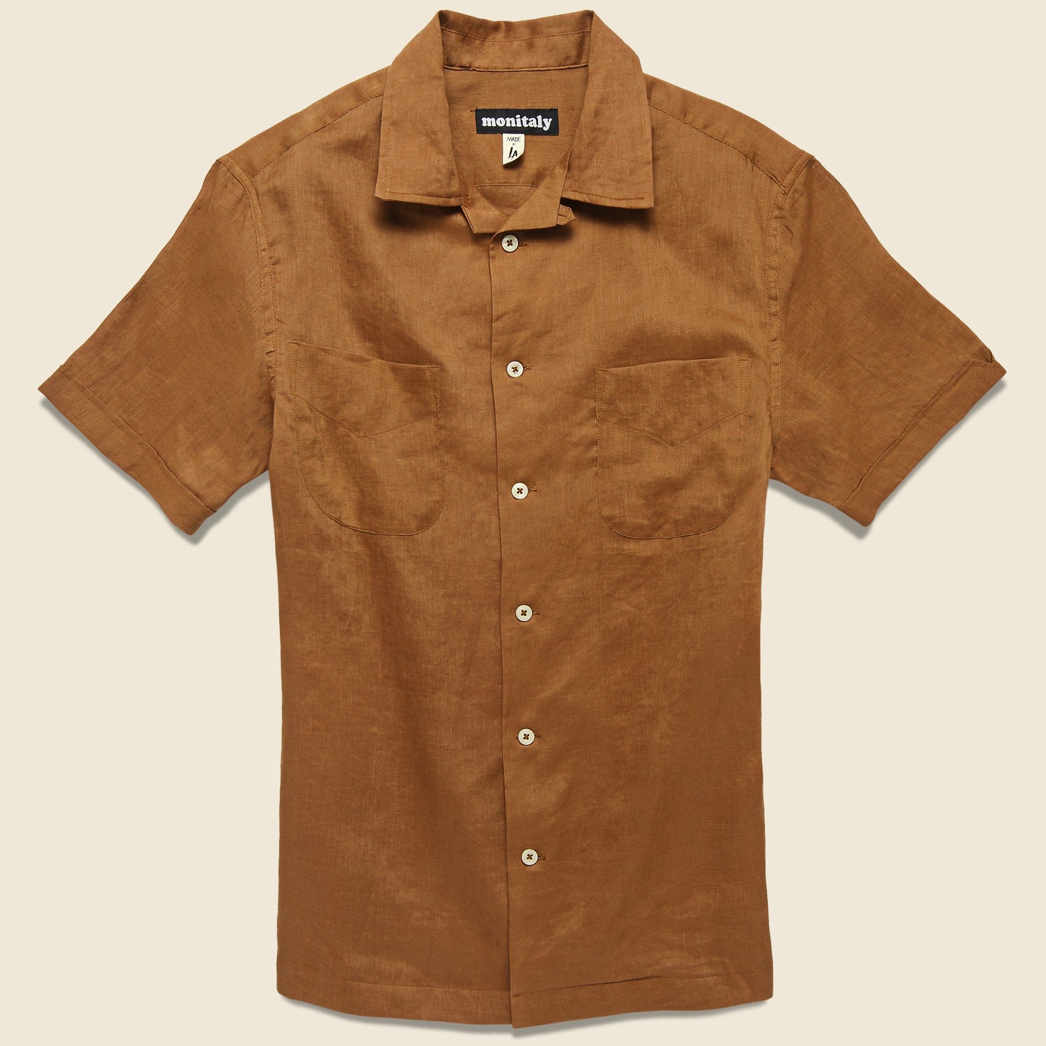 Vacation Shirt - Brown - Monitaly - STAG Provisions - Tops - S/S Woven - Solid