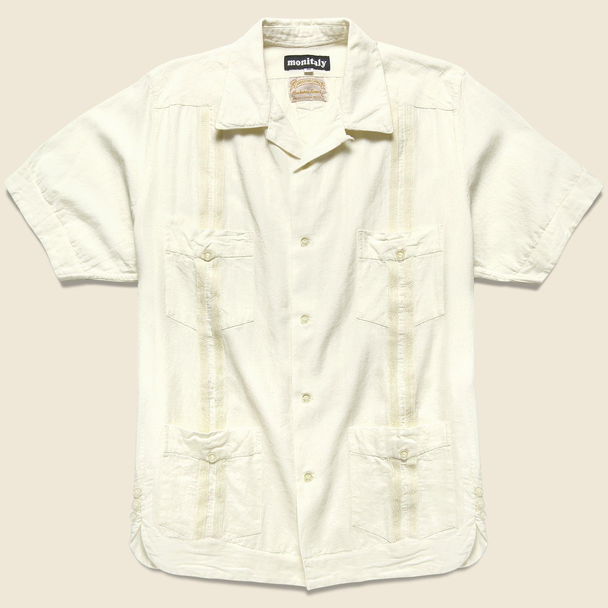 Canul Manta Guayabera Shirt - Natural - Monitaly - STAG Provisions - Tops - S/S Woven - Solid