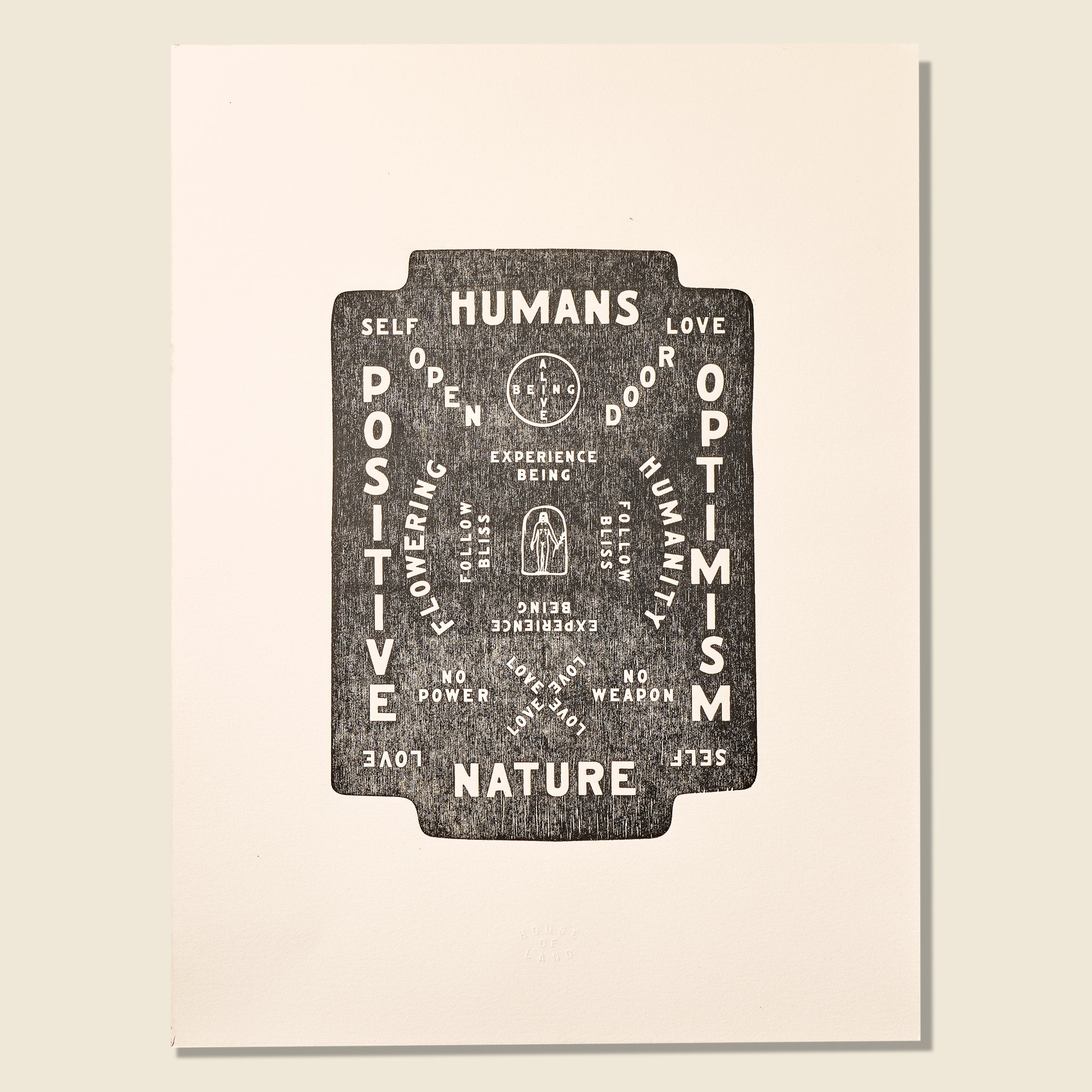 MANTRA Wood Block Print - House of LAND - STAG Provisions - Gift - Art