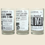 1970s Set of 6 Newspaper Headline Glasses - Vintage - STAG Provisions - One & Done - Barware & Smoking
