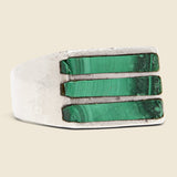 Stacked Malachite Stone Ring - Sterling Silver - Vintage - STAG Provisions - One & Done - Accessories & Jewelry