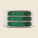 Stacked Malachite Stone Ring - Sterling Silver - Vintage - STAG Provisions - One & Done - Accessories & Jewelry