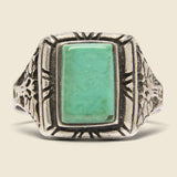 Hand-Carved Green Turquoise Ring - Sterling Silver - Vintage - STAG Provisions - One & Done - Accessories & Jewelry