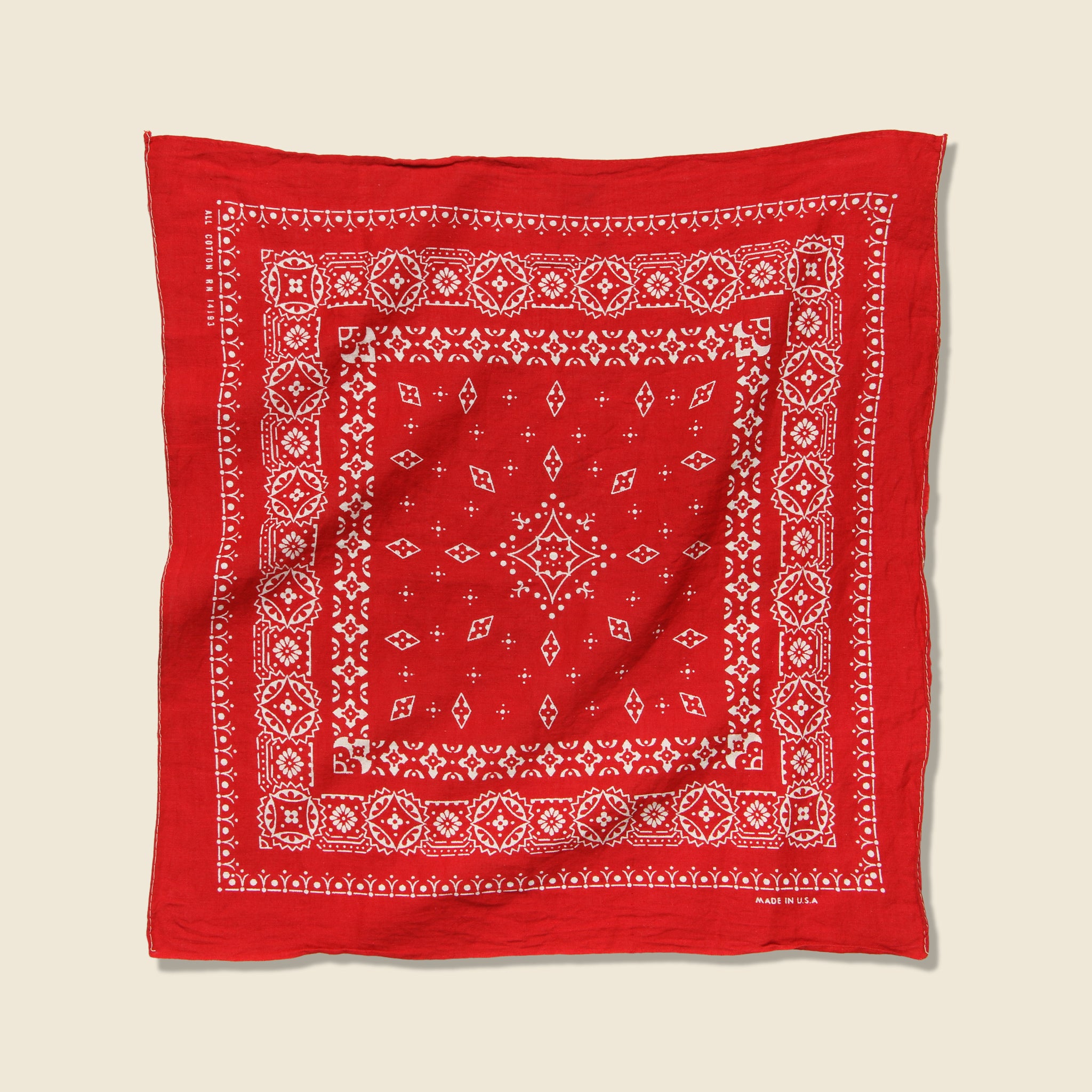 Fast Color Bandana - Red & White Diamond - Vintage - STAG Provisions - One & Done - Accessories & Jewelry