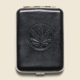 Black Leather Pot Leaf Joint Case - Vintage - STAG Provisions - One & Done - Barware & Smoking