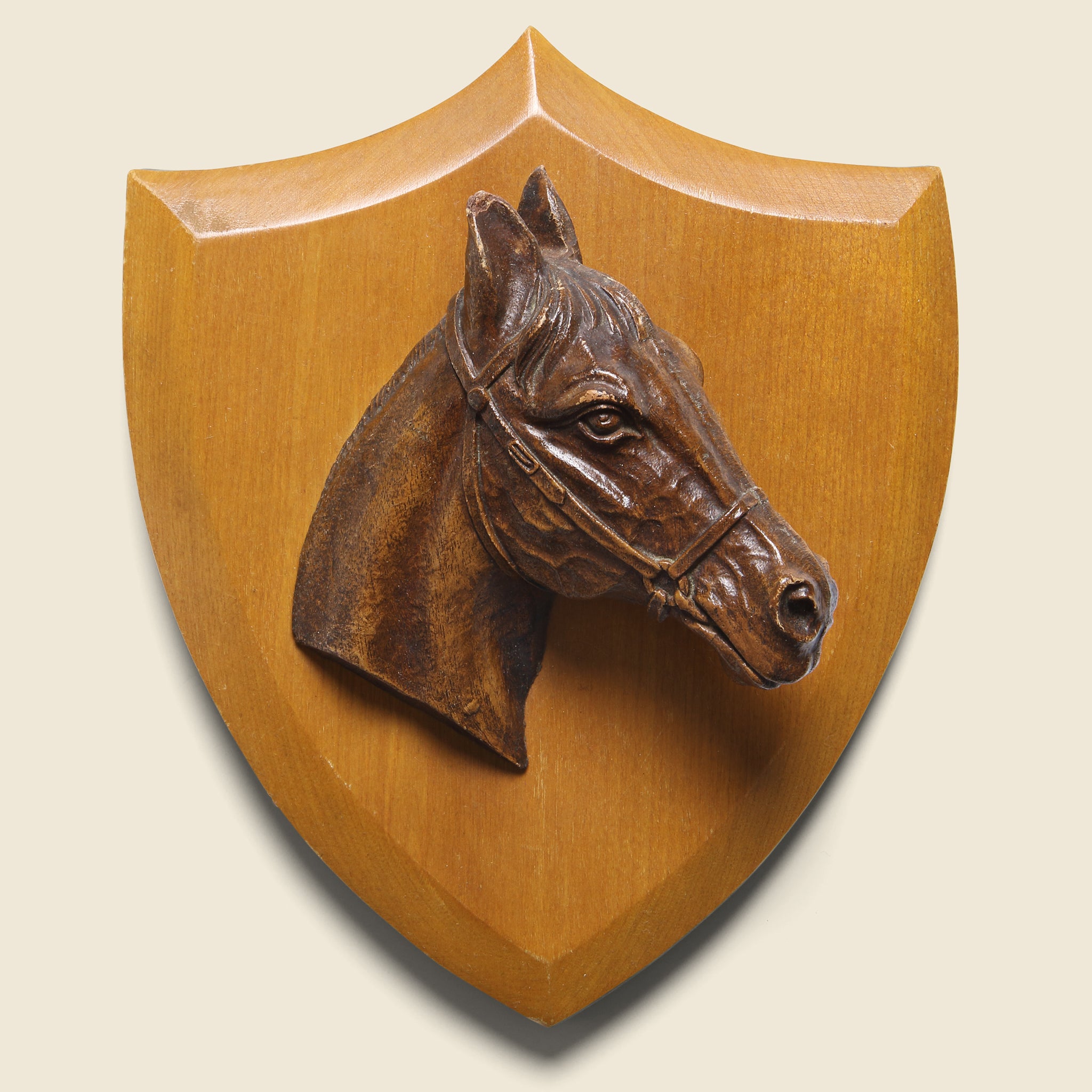 Mounted Composite Wooden Horse Placard - Vintage - STAG Provisions - One & Done - Miscellaneous