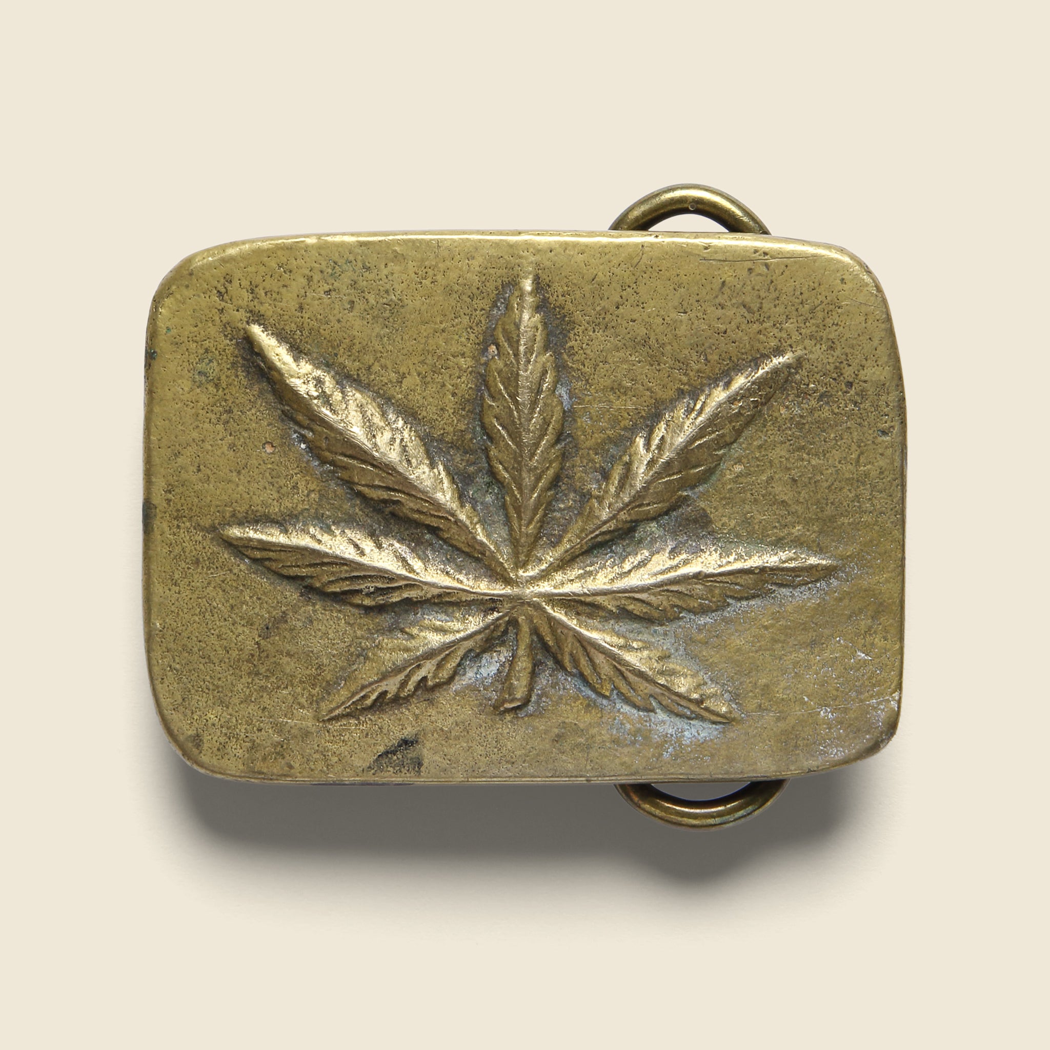 Pot Leaf Belt Buckle - Brass - Vintage - STAG Provisions - One & Done - Accessories & Jewelry