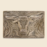 Carved Bull Belt Buckle - Sterling Silver - Vintage - STAG Provisions - One & Done - Accessories & Jewelry
