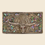 Longhorn Belt Buckle with Abalone Inlay - Silver - Vintage - STAG Provisions - One & Done - Accessories & Jewelry