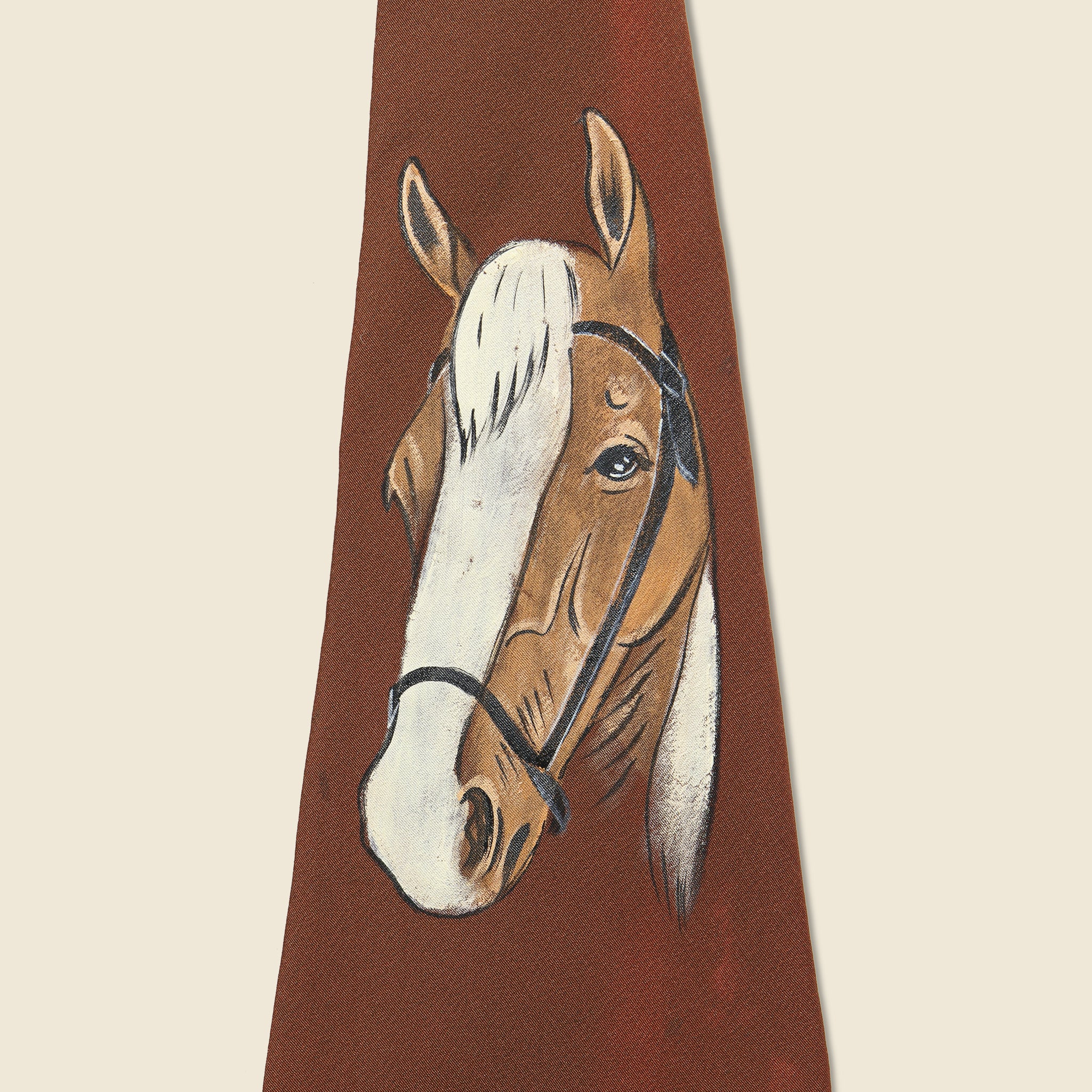 Hand Painted Burgundy Horse Tie - Vintage - STAG Provisions - One & Done - Accessories & Jewelry