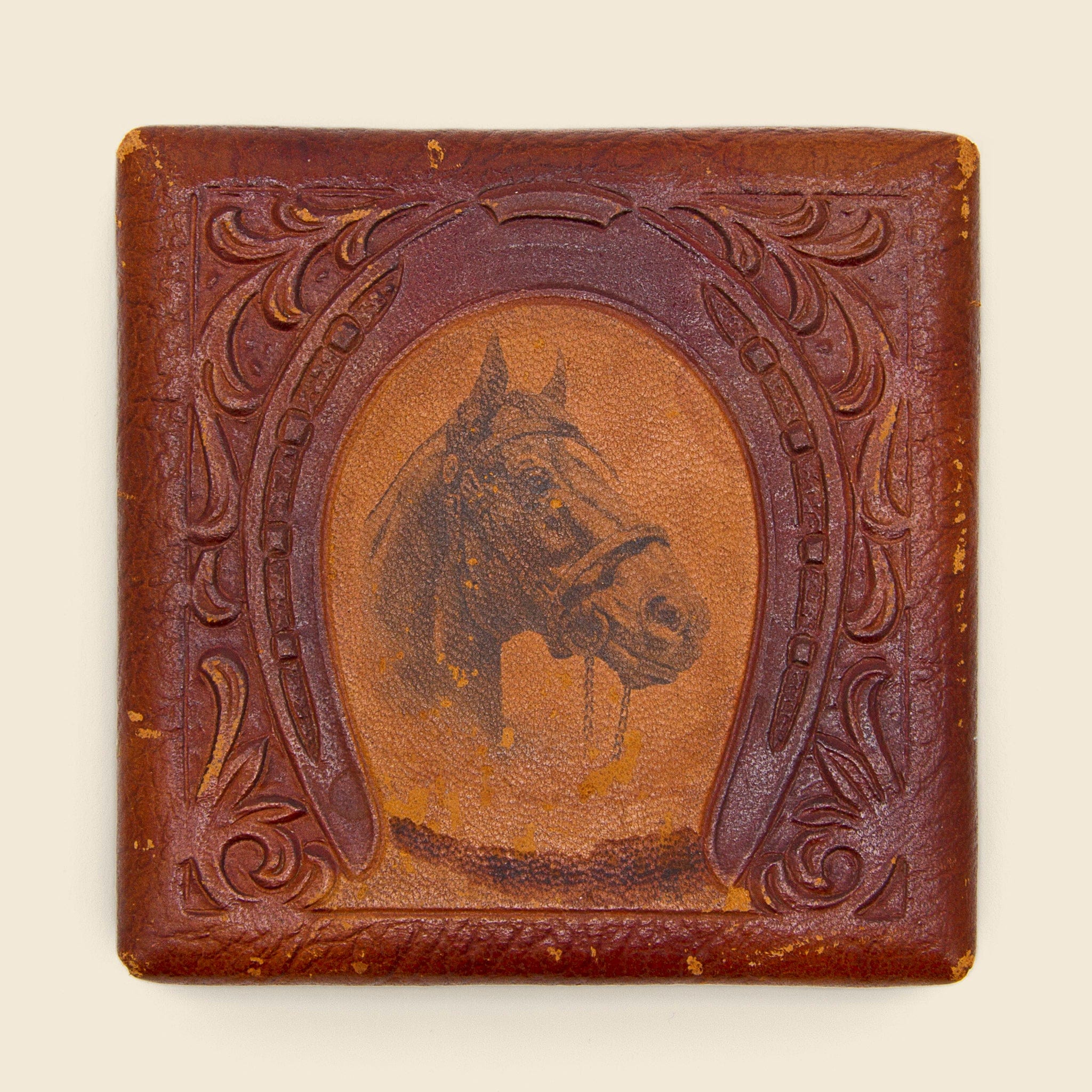 Tooled Leather Horse Motif Paperweight - Vintage - STAG Provisions - One & Done - Miscellaneous