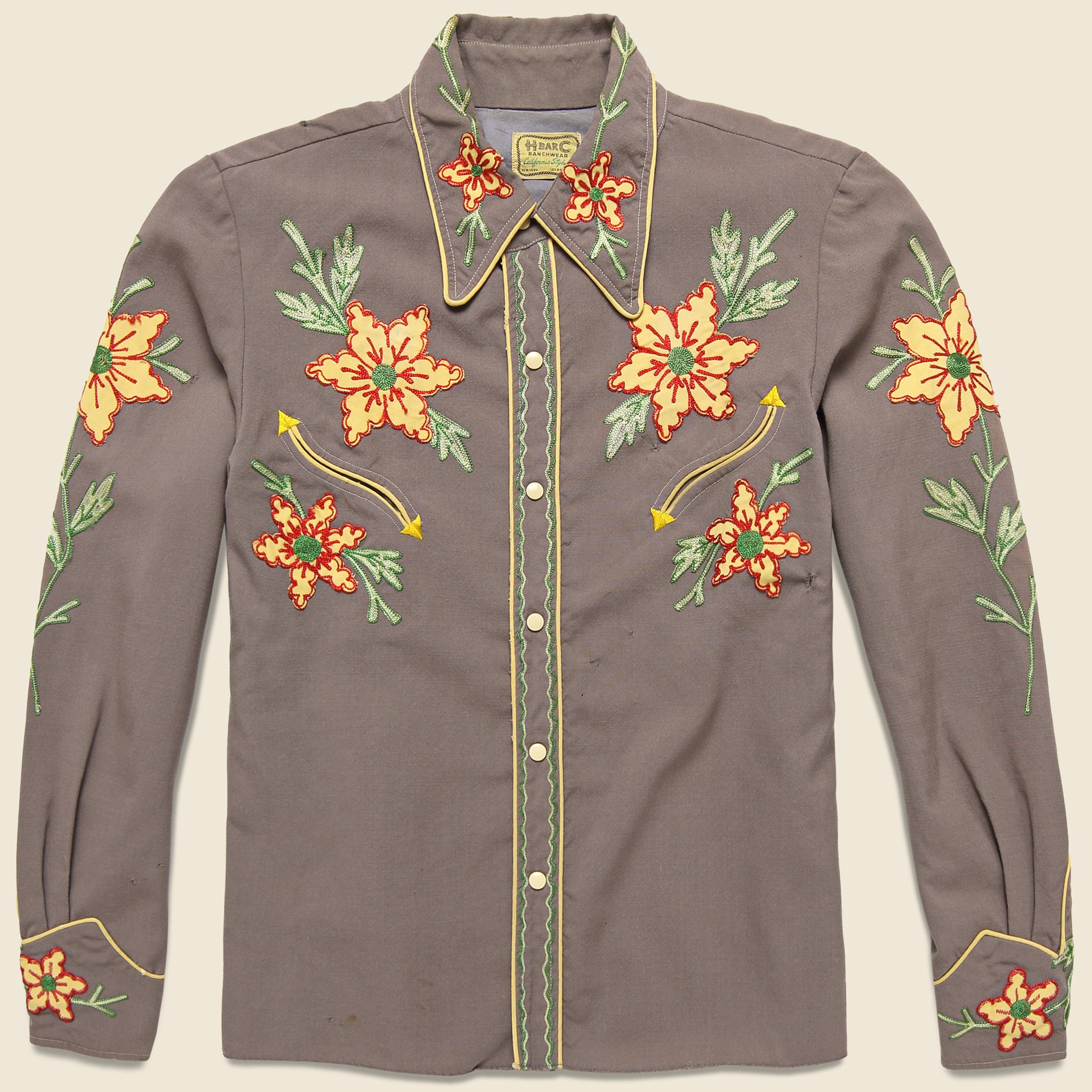 HBarC Shirt - Brown with Flowers - Vintage - STAG Provisions - One & Done - Apparel