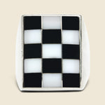 Mother of Pearl & Onyx Checkerboard Ring - Sterling - Vintage - STAG Provisions - One & Done - Accessories & Jewelry