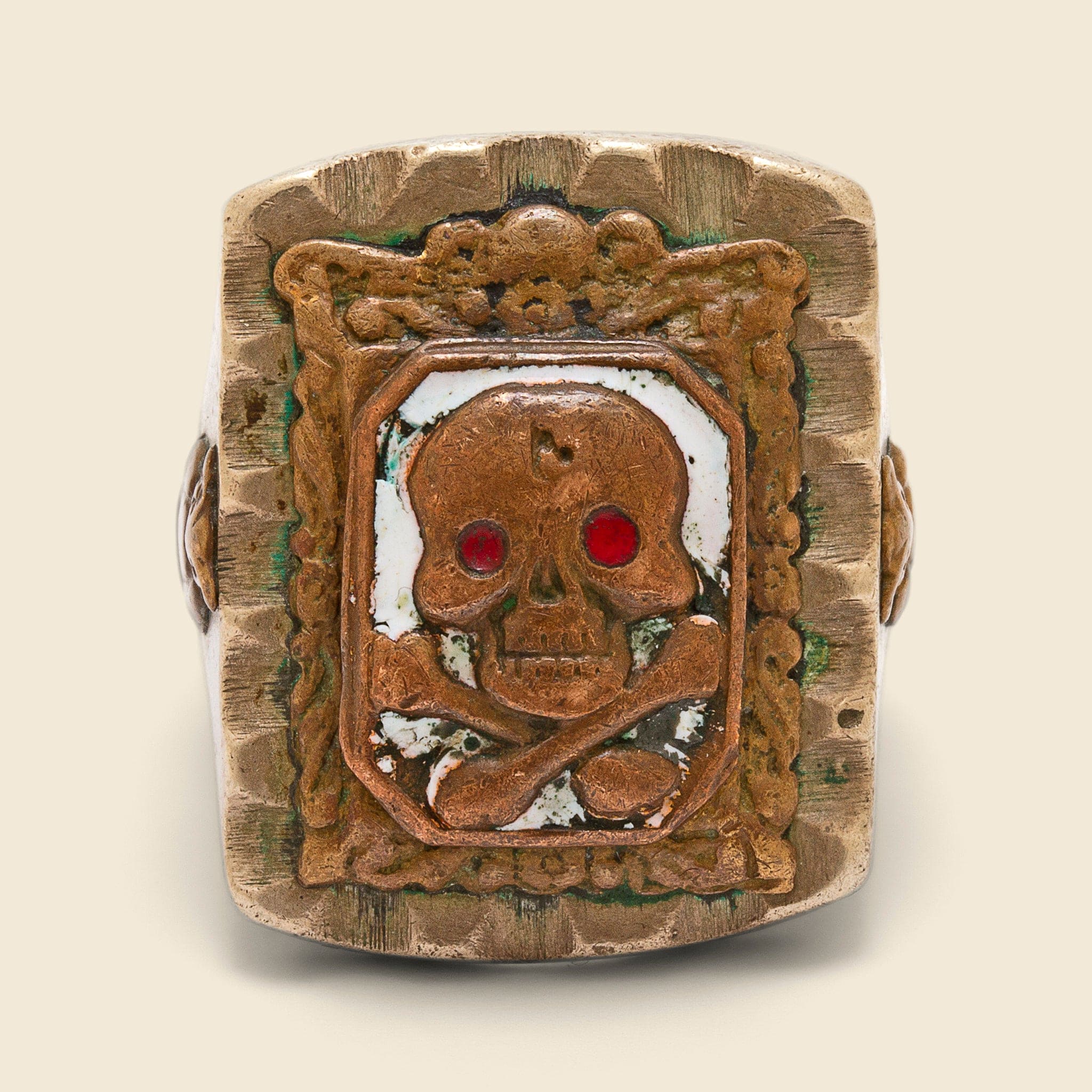 Skull Biker Ring - Silver & Brass - Vintage - STAG Provisions - One & Done - Accessories & Jewelry