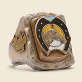 Horseshoe Biker Ring - Silver & Brass - Vintage - STAG Provisions - One & Done - Accessories & Jewelry