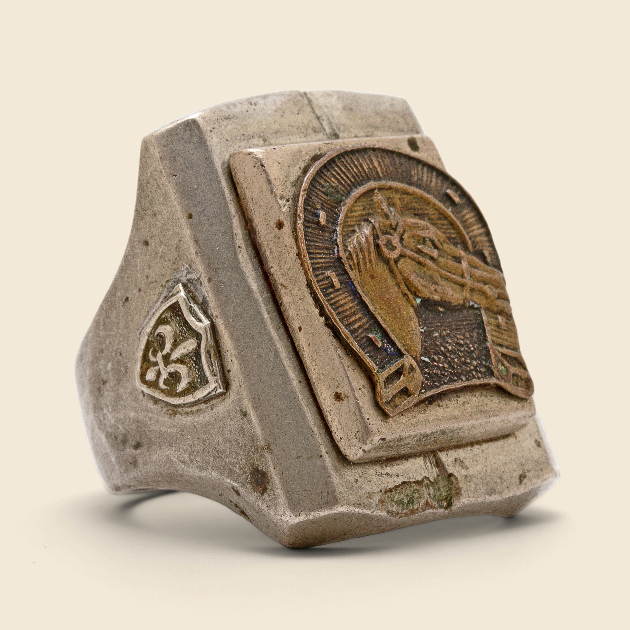 Silver & Brass Horse Biker Ring - Vintage - STAG Provisions - One & Done - Accessories & Jewelry