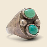 Two Stone Turquoise & Silver Ring - Vintage - STAG Provisions - One & Done - Accessories & Jewelry