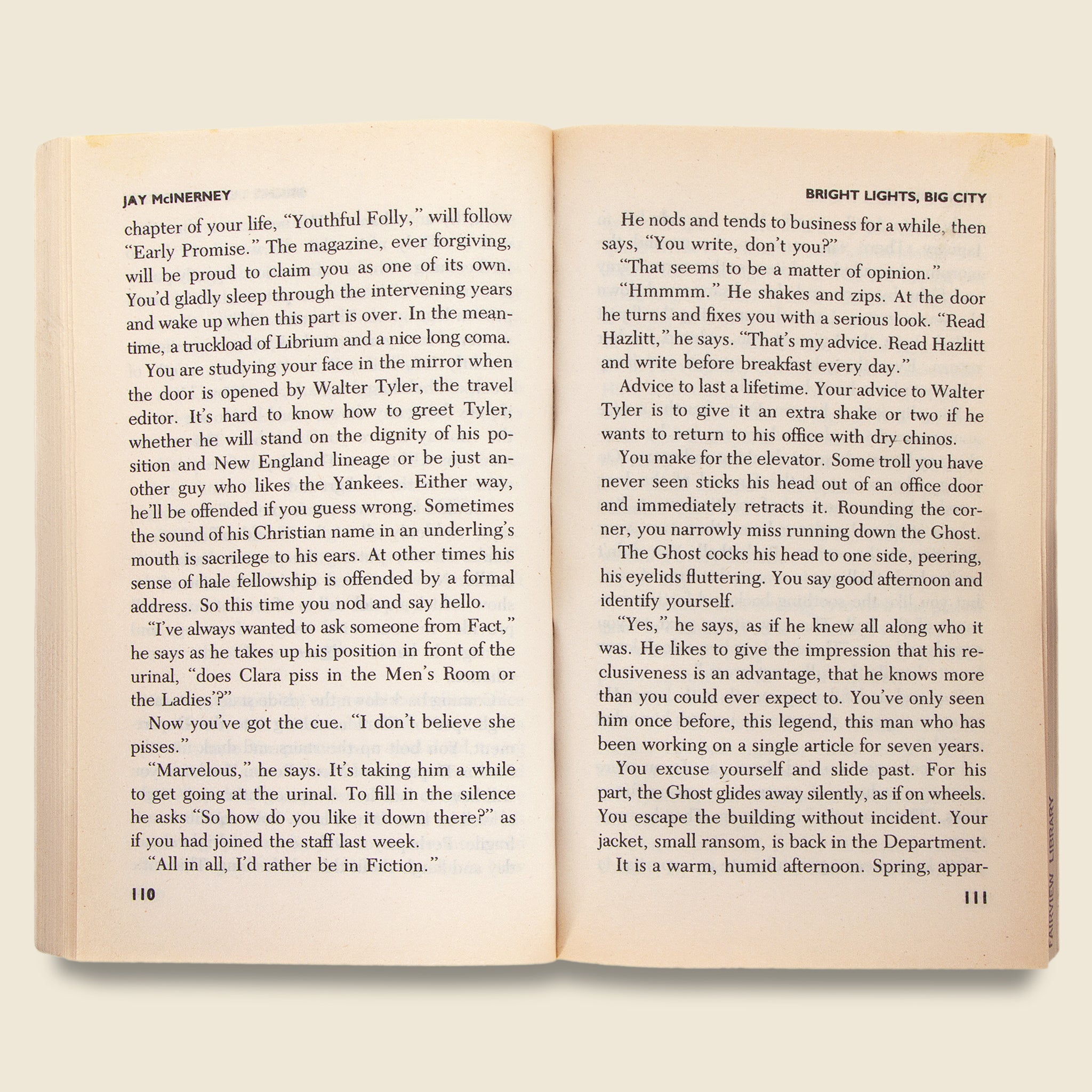 "Bright Lights, Big City" Paperback - Vintage - STAG Provisions - One & Done - Miscellaneous