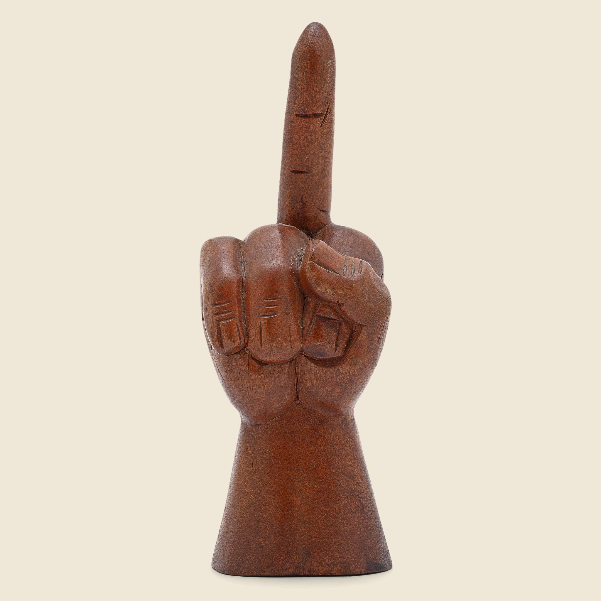 Hand-Carved Middle Finger Sculpture - Vintage - STAG Provisions - One & Done - Art