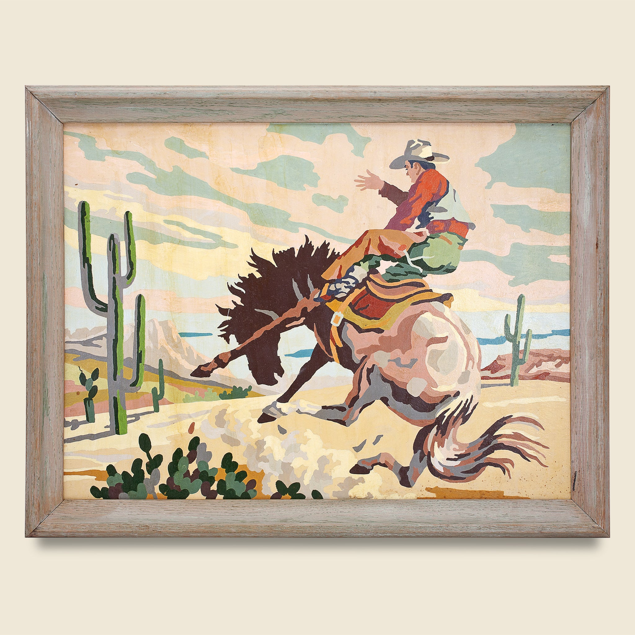 1960s Paint by Number Bronco Painting #2 - Vintage - STAG Provisions - One & Done - Art