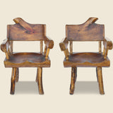 Pair of Vintage Rustic Wood Chairs - Vintage - STAG Provisions - One & Done - Furniture